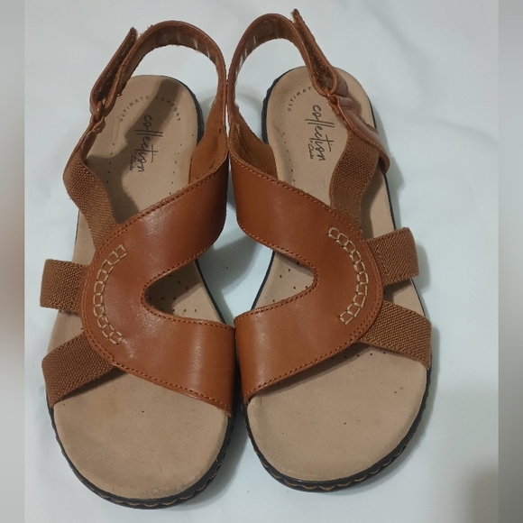 Collection By Clarks Ultimate Comfort Women's Sandals Camel Color Size 8.5 Pre-o - Picture 1 of 9